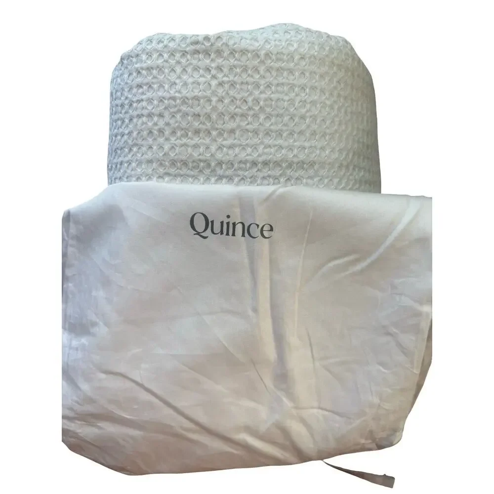 Quince Organic Luxe Honeycomb Waffle Duvet Cover Full/Queen Sand 100% Cotton NEW